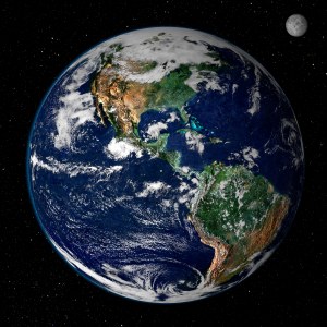 Earth from space. Photo from Wikimedia Commons, courtesy of NASA.